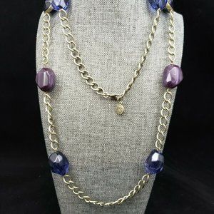Jones New York Silver Blue Purple Necklace